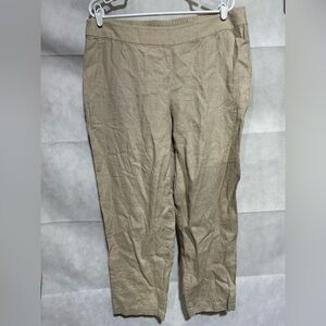 Eileen Fisher Women’s 100% Organic Linen Pants Size Large Mature Beachy Ethical